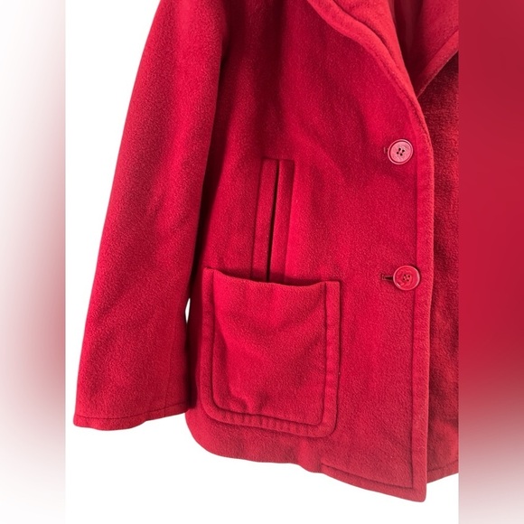 Talbots red wool blend collared jacket - Picture 2 of 6